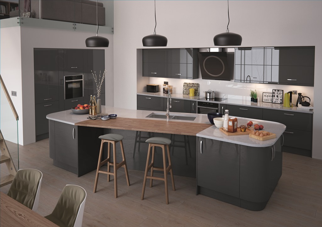 High Gloss Slab Kitchen Doors